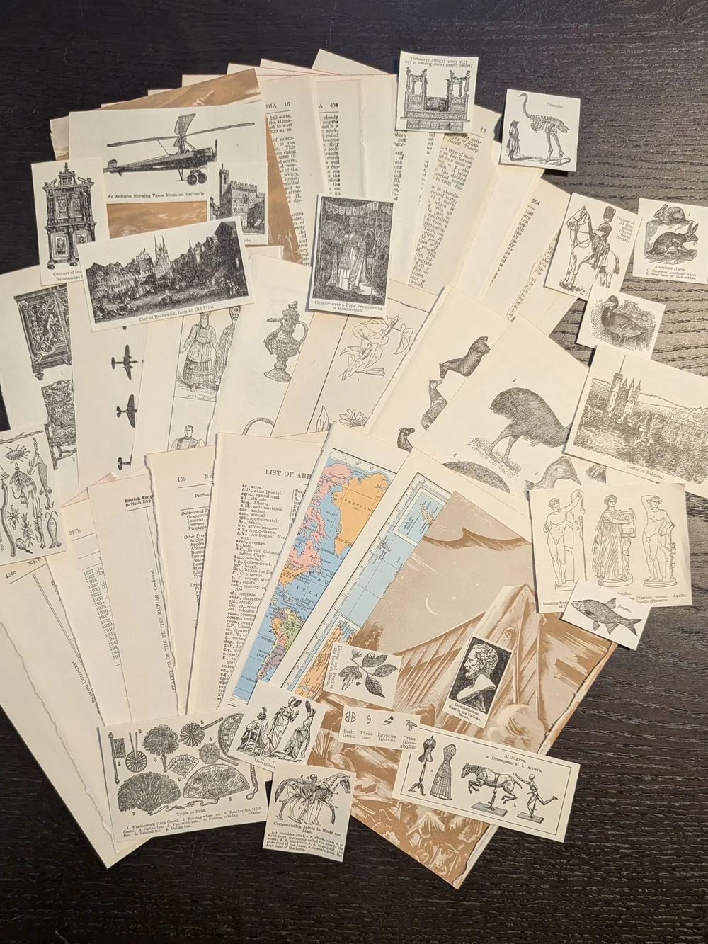 Set of 4 Junk Journal, Collage, Crafting Ephemera Bundles -- Set 1